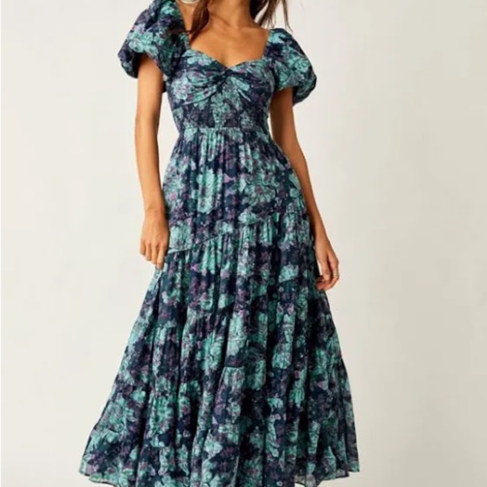 Free People Women's Sundrenched Floral Tiered Maxi Sundress